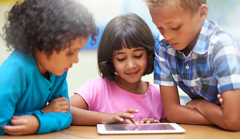 Children using tablet